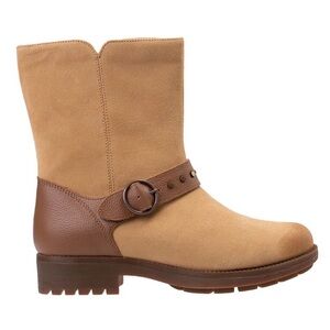 REVITALIGN Tan and Brown Heeled Draper Boots Size 8.5D NWT in Box